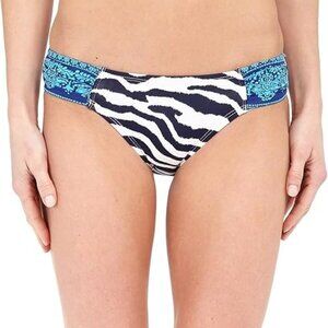 Women’s Zebra Hipster Bikini Bottom Mare Navy Small (6–8)